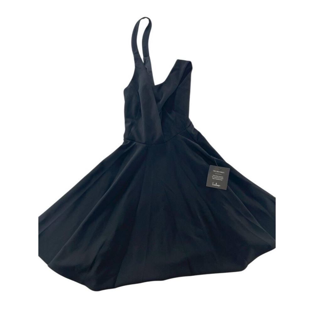 Lulus Black Fit‎ and Flare Party Cocktail Dress XS Sleeveless New with Tags